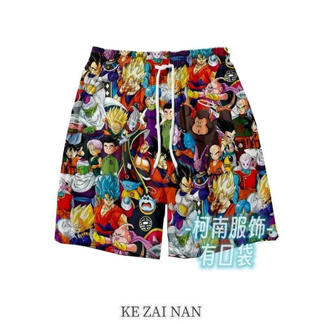 New  Dragon Ball Anime Sun Wukong and Vegeta Sweatpants Ins Summer Quick-Drying Sports and Leisure Five-Point Pants Gifts