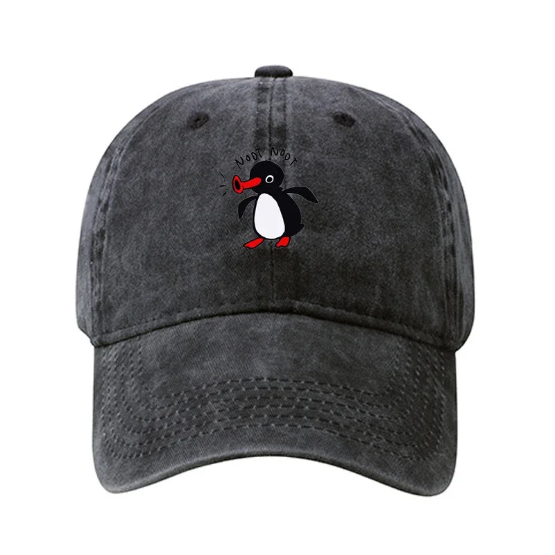 Noot Baseball Cap Men High Quality Washed Cotton Women  Sun Protection Visor Snapback Penguin TV Spring Summer Sun Hat Wholesale