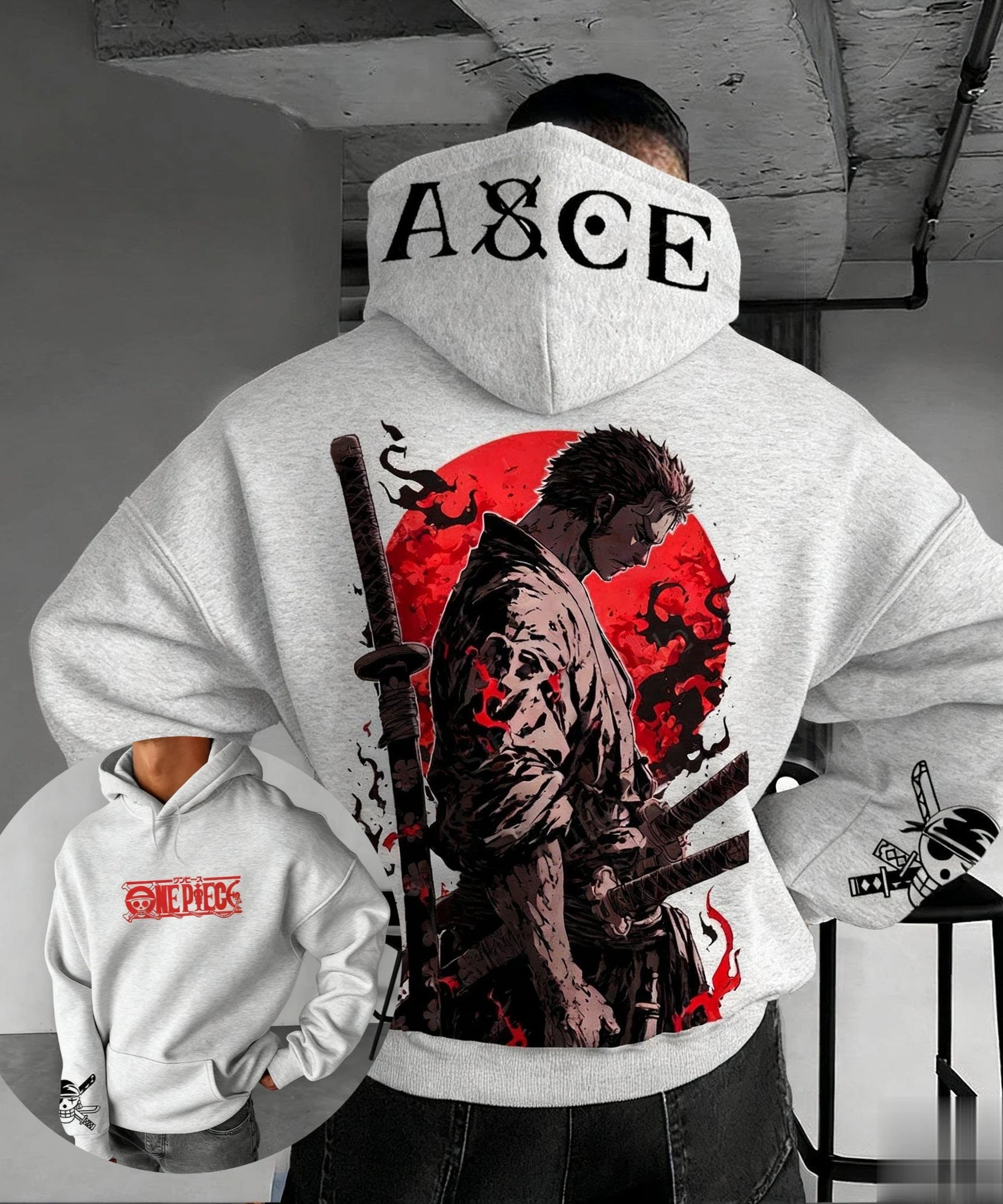 Anime One Piece Zoro Print Hoodie Men Women New Spring Autumn Casual Streetwear Cosplay Jacket Pullover Sweatshirt Fashion Tops