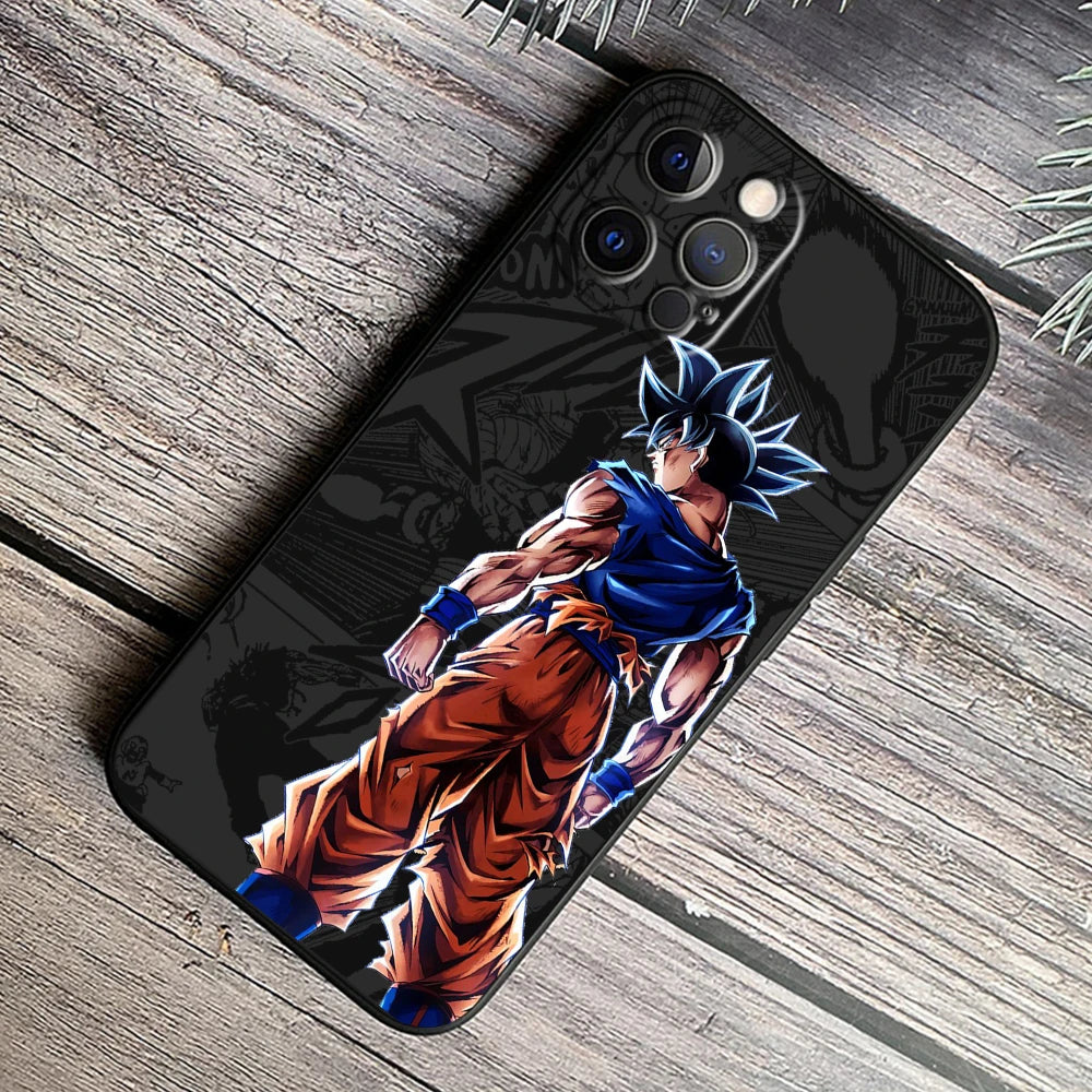 Son Goku Black TPU Case – Dragon Ball Anime iPhone 7–15 Pro Max