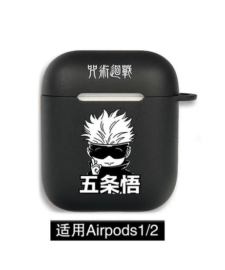 Anime Jujutsu Kaisen Case for Airpods 3 2 1 Pro Silicone Bluetooth Headphone Cover Gojo Satoru Air Pod Earphone Box Black Coque