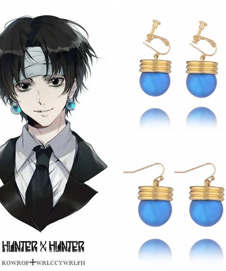 Phantom Troupe Chrollo Lucilfer Cosplay Earrings Anime Hunter x Hunter Clip Earrings for Women Men Jewelry Gift