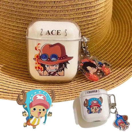 Anime Figure Luffy Zoro Ace Chopper Earphone Cases for Apple Airpods 1/2/3/pro One Piece Protective Case Wireless Earphone Cover
