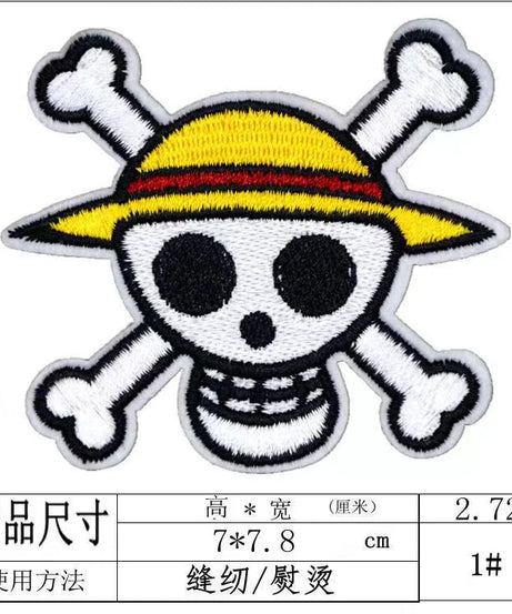 One Piece Luffy Animation Character Embroidery Ironing Cloth Sticker Fashion Clothes DIY Hole Patch Cloth Sticker