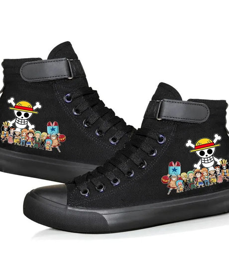 New Style Animation One Piece Luffy Autumn and Winter High Top Students Leisure Sports Shoes Breathable Non-slip Shoes Gifts