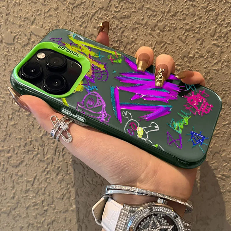 Anime Arcanes Graffiti J-Jinxs For iPhone 16 15 14 13 12 11 Pro Max XS Max 7 8 Plus Phone Case Shockproof Silicone Matte Cover