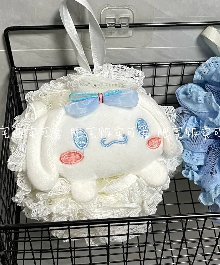 Sanrio Jade Dog Large Bath Ball Lace Cute Girl Bath Bubble Ball Back Rubbing Bath Artifact