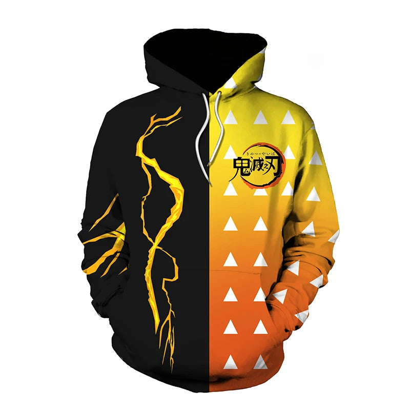 Demon Slayer Kimetsu No Yaiba 3D Anime Hoodie – Agatsuma Zenitsu & Tomioka Giyuu Cosplay Jacket 6