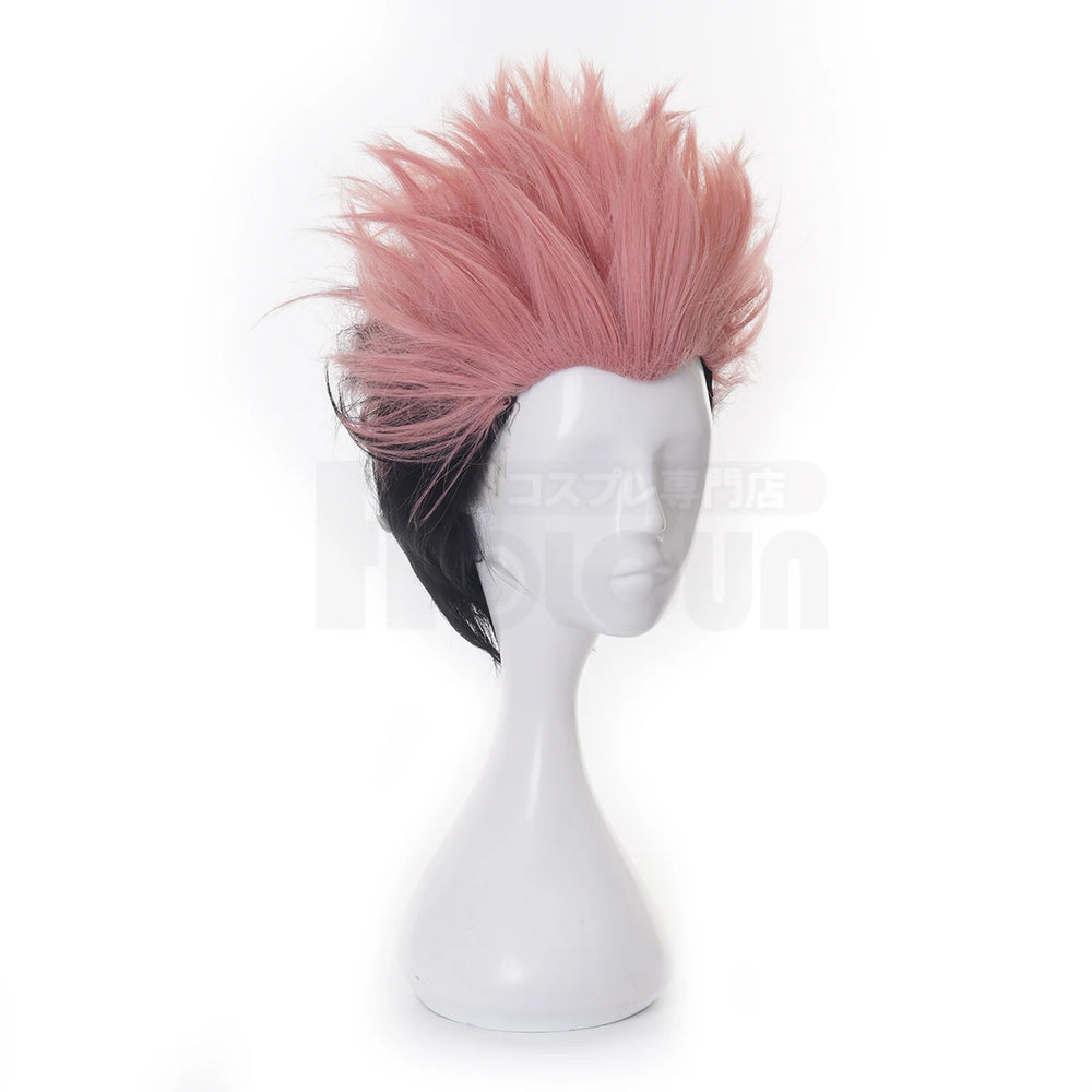 Anime Jujutsu Kaisen Yuji Itadori Cosplay Wig – Spiky Pink & Black Hair 4