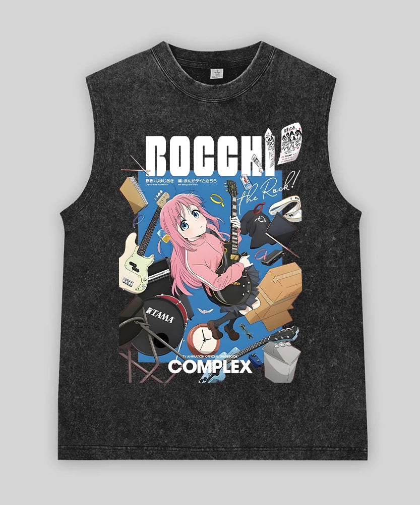 Bocchi the Rock! Oversized Band Vest – Unisex Anime Cotton Tank Top