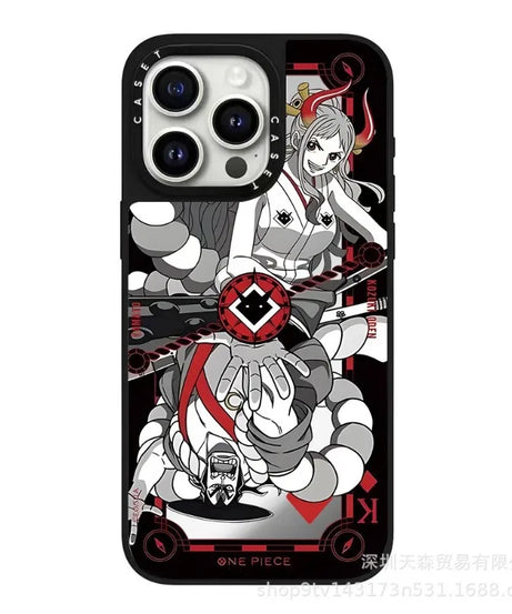 One Piece x Naruto Mirror Phone Case – Anti-Fall Collection for iPhone 16 Pro Max