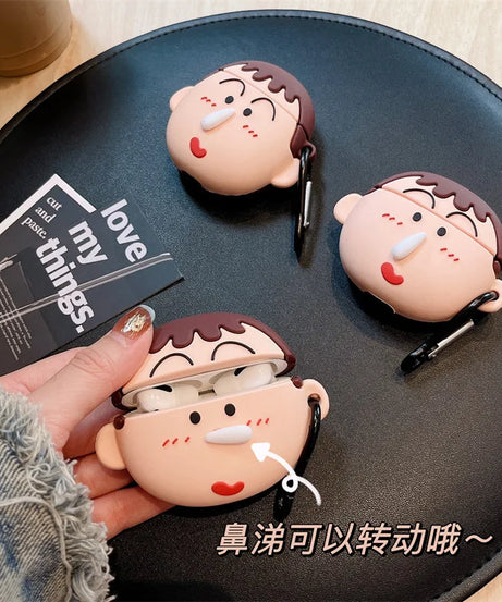 Cute 3D anime Snot Boy For Airpods Pro 2 Case,Soft Bluetooth Protective Earphone Cover For Airpods Pro Case For Boys Men