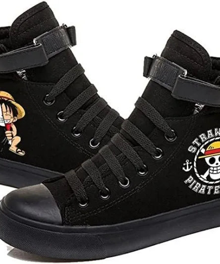 New Style Animation One Piece Luffy Autumn and Winter High Top Students Leisure Sports Shoes Breathable Non-slip Shoes Gifts