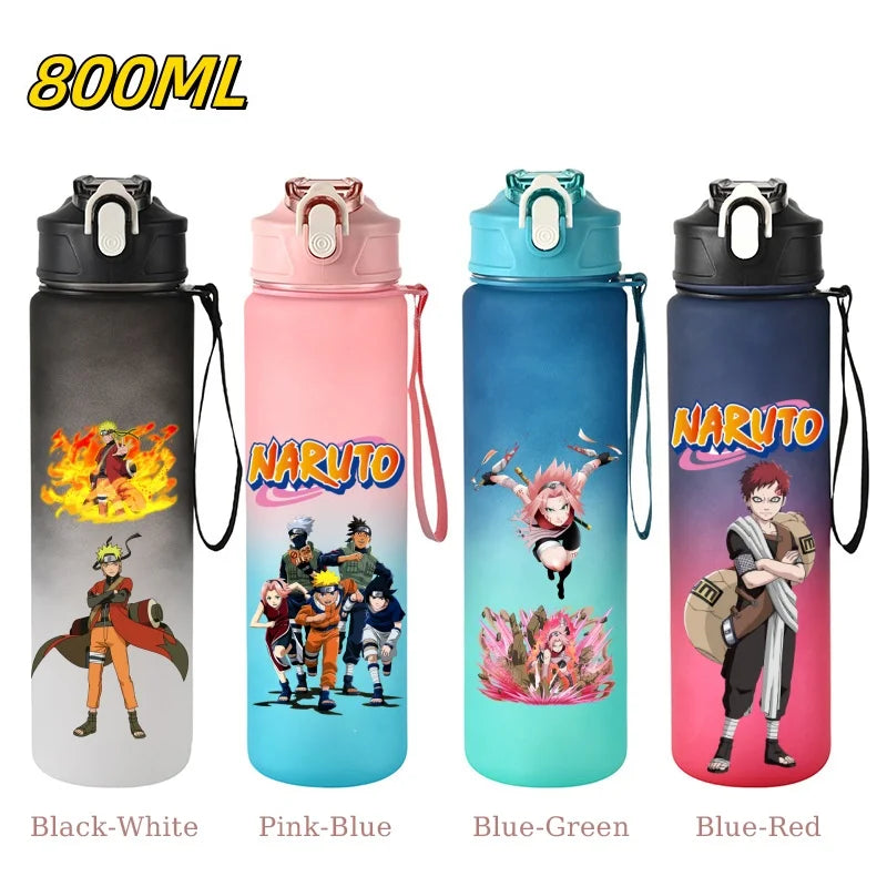 Naruto 800ml Leak-Proof Sport Water Bottle – Straw & Locking Flip Cover