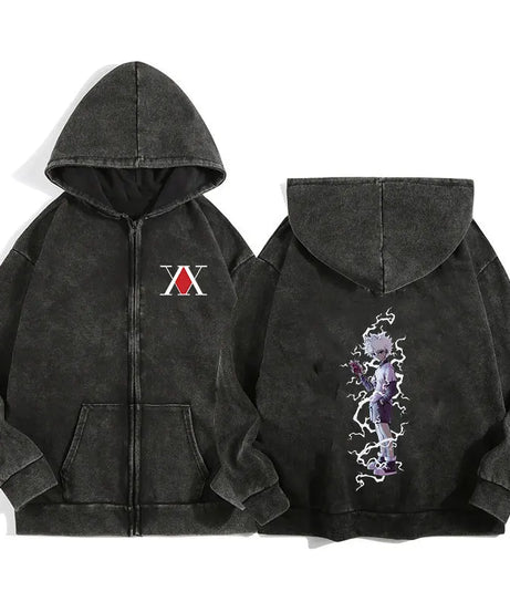 Hunter x Hunter Zip-Up Hoodie – Unisex Anime Streetwear Pullover