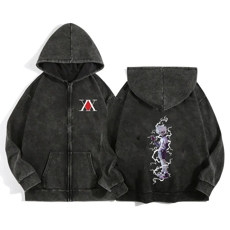 Hunter x Hunter Zip-Up Hoodie – Unisex Anime Streetwear Pullover