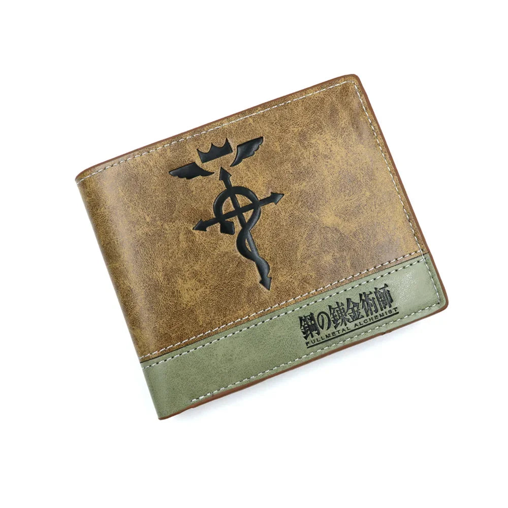 Anime demon slayer Man Bifold Wallets Khaki Card Holders Coin Purse