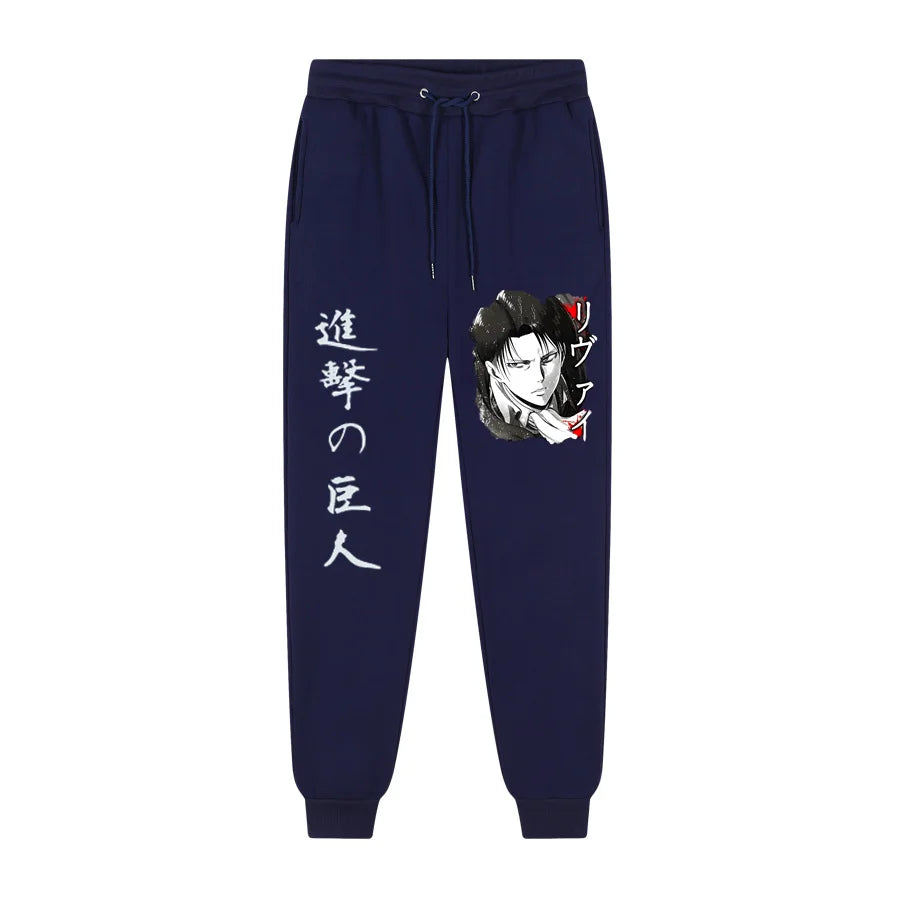 Anime Attack on Titan Levi Print PatchworkPants Harajuku Men's Pants Joggers Male Trousers Casual Sweatpants Sweatpants