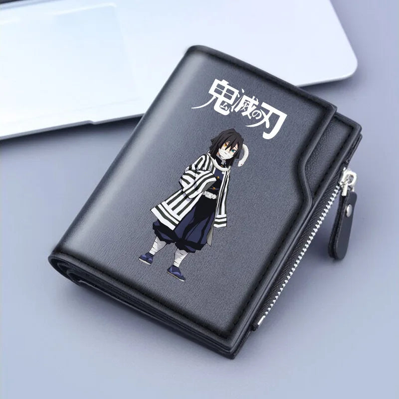 Demon Slayer Wallet Anime Coin Purse Men Credit Card Holder Boy Student Fashion Short Trifold Money Key Storage Pouch