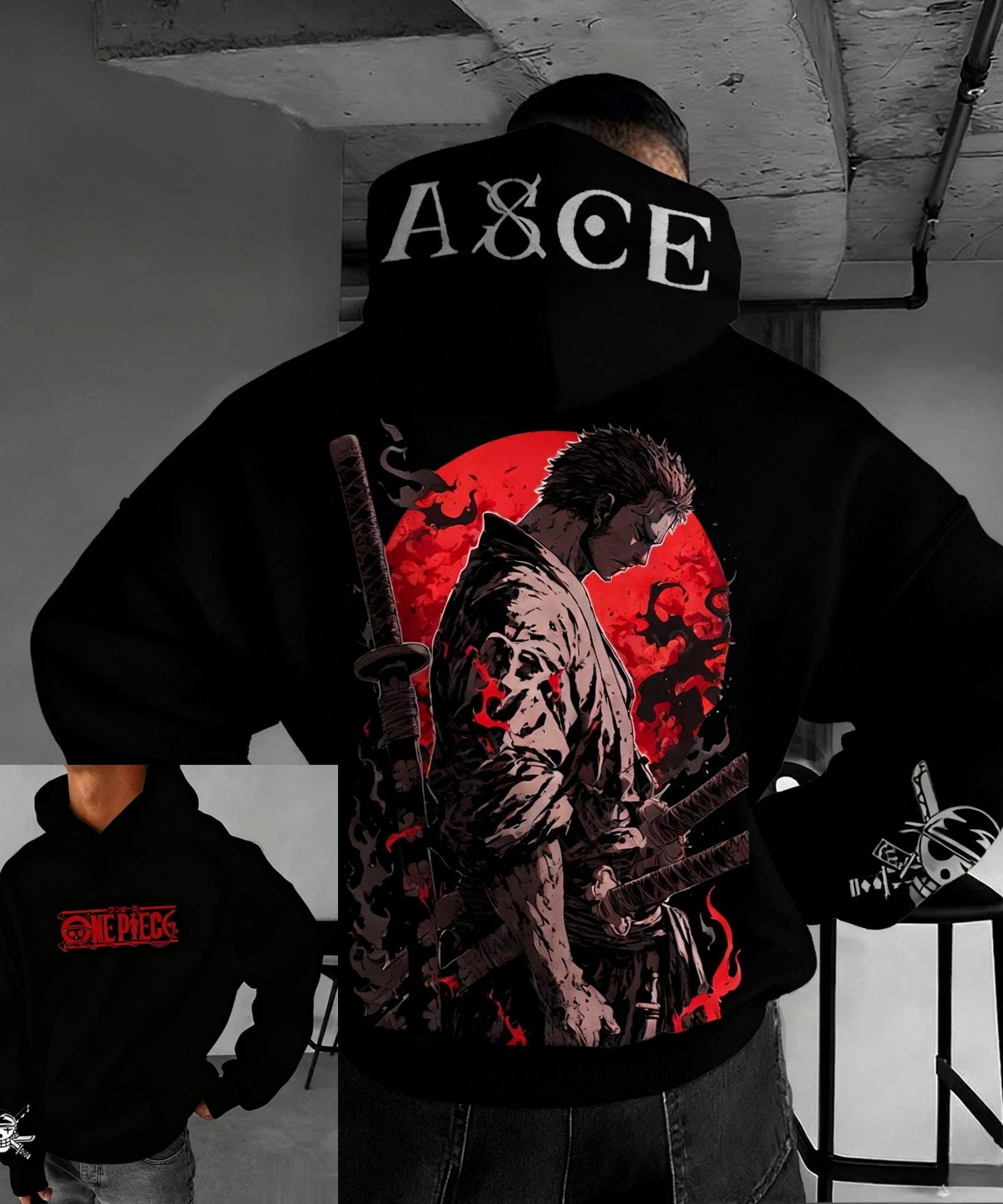 Anime One Piece Zoro Print Hoodie Men Women New Spring Autumn Casual Streetwear Cosplay Jacket Pullover Sweatshirt Fashion Tops