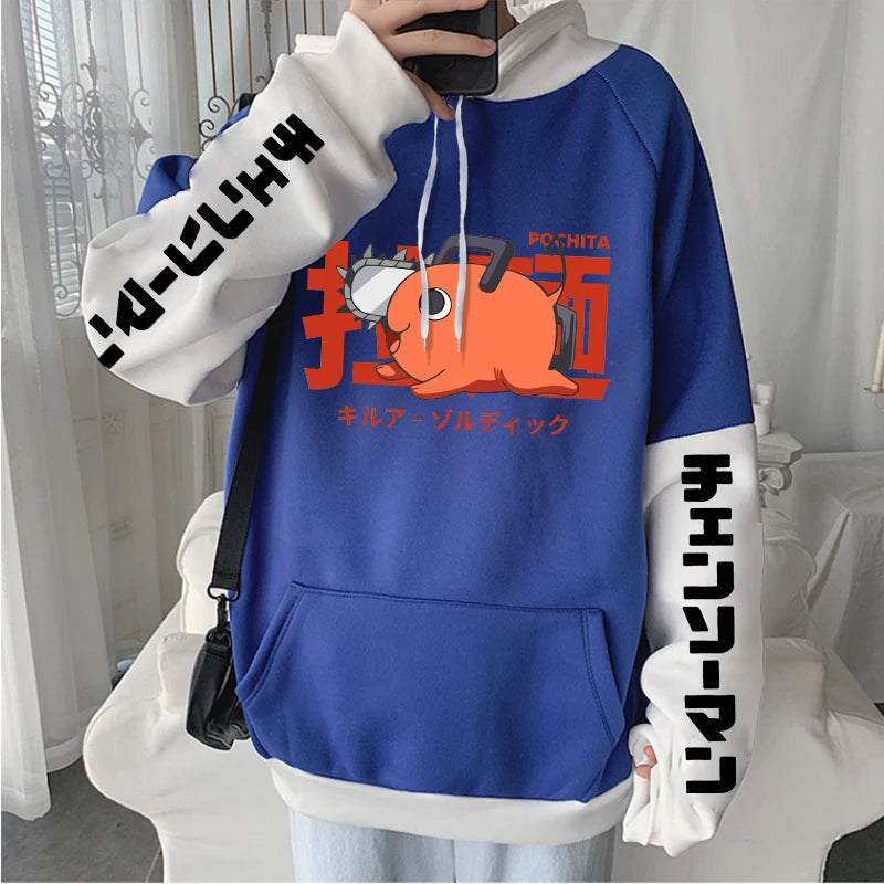 Chainsaw Man Pochita Graphic Fleece Hoodie – Anime Pullover Sweatshirt 3