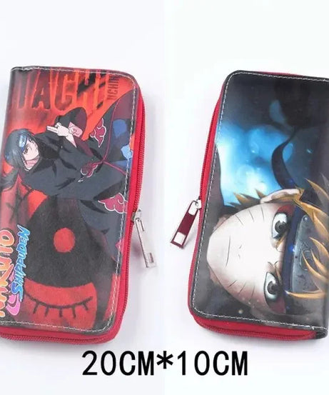 Naruto Sasuke Men Wallets Fashion Money Bag Zipper Coin Purse Female Purse Card Holder Multilayer Capacity Storage Bag Gift New