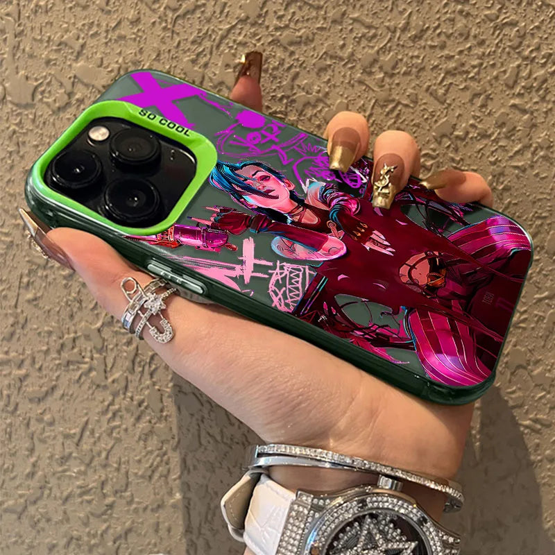 Anime Arcanes Graffiti J-Jinxs For iPhone 16 15 14 13 12 11 Pro Max XS Max 7 8 Plus Phone Case Shockproof Silicone Matte Cover