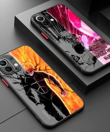 Blue Lock Frosted Anime Case – Cool Translucent Back Cover for Xiaomi Mi Series