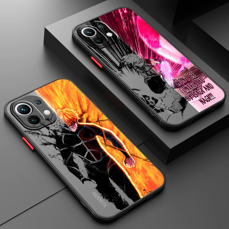 Blue Lock Frosted Anime Case – Cool Translucent Back Cover for Xiaomi Mi Series