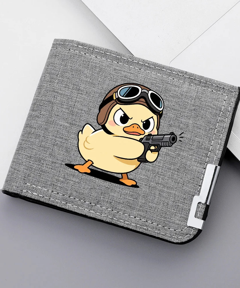 Men's Short Wallet Canvas Material Anime Personality Youth High School Multi-Slot Card Wallet