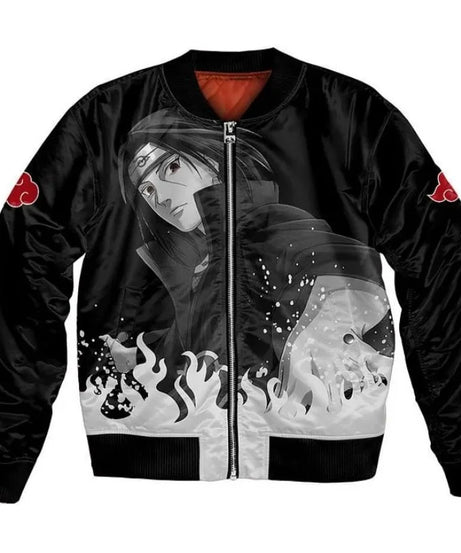 Plus Size Anime Bomber Jacket for Men - One Piece Naruto Dragon Ball Themed Military Aviator Coat, Cosplay Winter Outerwear Gift