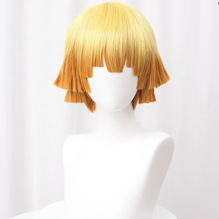 Anime Demon Slayer Zenitsu Agatsuma Cosplay Costume – Uniform & Wig Set 3