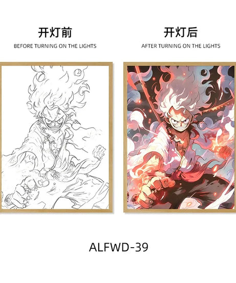 Sun God Nika Luffy Light-Up Frame – One Piece LED Desktop Decor