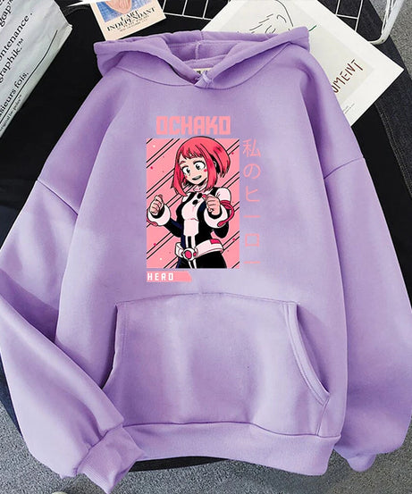 New Fashion Autumn Winter Sweatshirts Anime Ochaco Uraraka Printing Hoodies Fashion Women Men Streetwear Long Sleeve Pullover