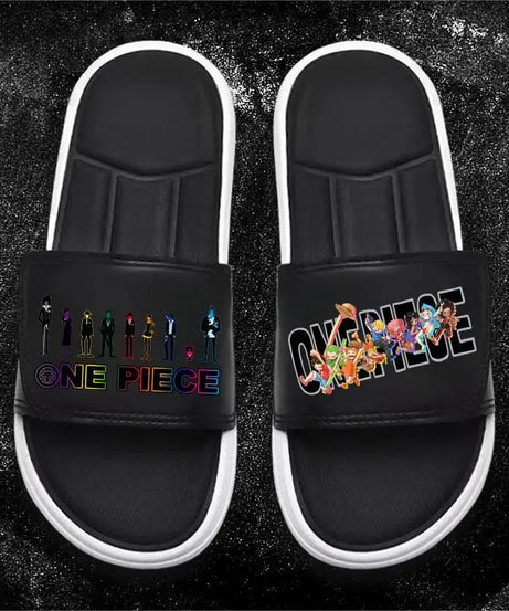 One Piece Anime Luffy Zoro Nami  Pattern New Slippers Men and Women Fashionable Flat Outdoor Comfortable Sandals Gift