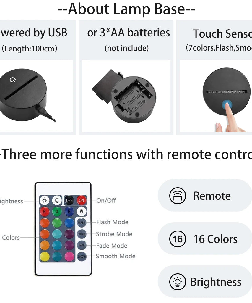 Acrylic 3D Anime Lamp - Black Clover Asta Nightlight