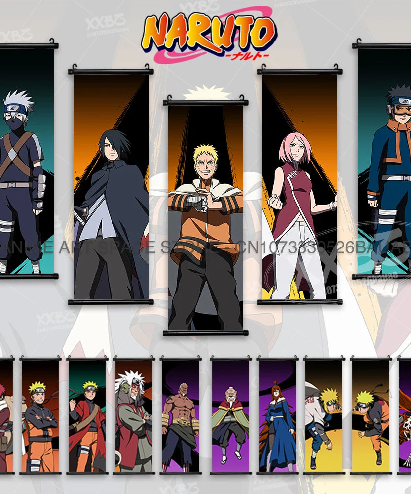 Naruto Characters Wall Scroll Decoration