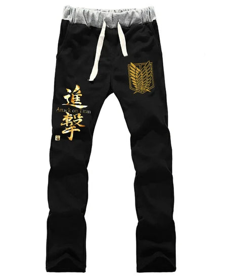 New Fashion Anime Attack on Titan Sports Sweat Breathable Pants Students Men Women Print Cotton Straight Pants Jogging Long Pant
