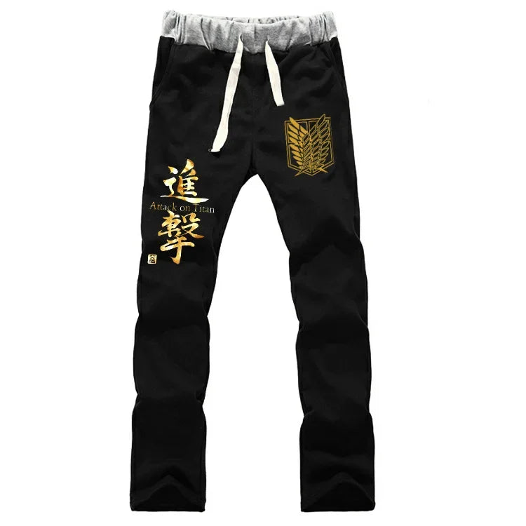 New Fashion Anime Attack on Titan Sports Sweat Breathable Pants Students Men Women Print Cotton Straight Pants Jogging Long Pant