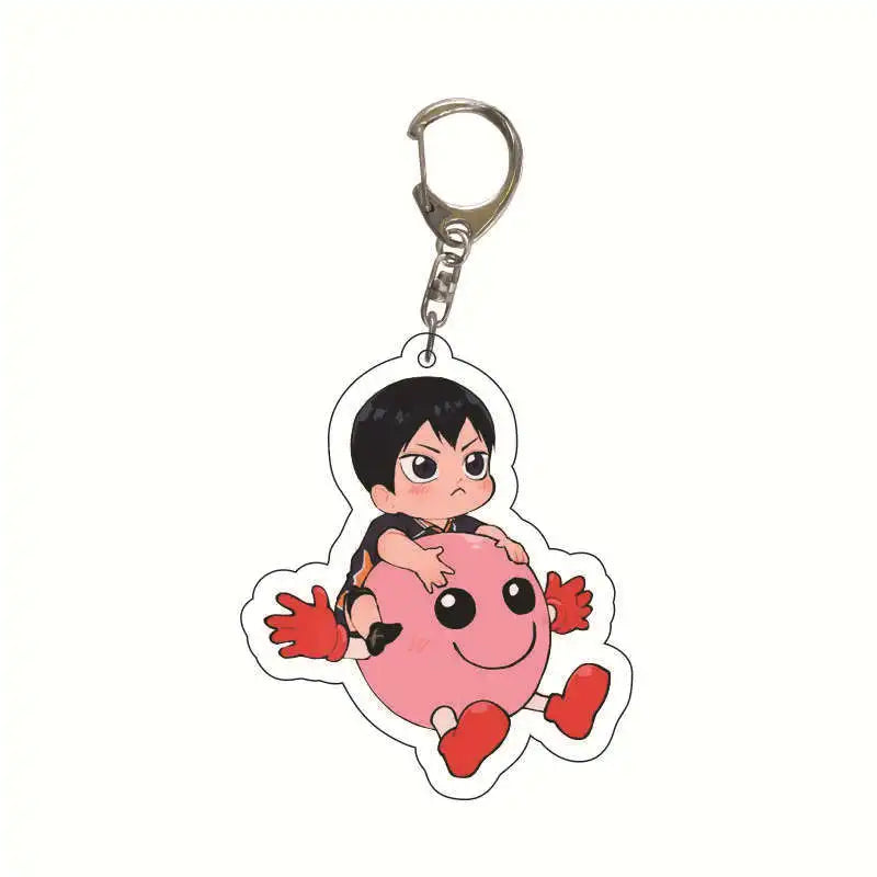 Acrylic Haikyuu Hinata Shoyo Tobio Kageyama Anime Keychain Jewelry Campus Related Products Cultural Friends Gift Bag Charms New