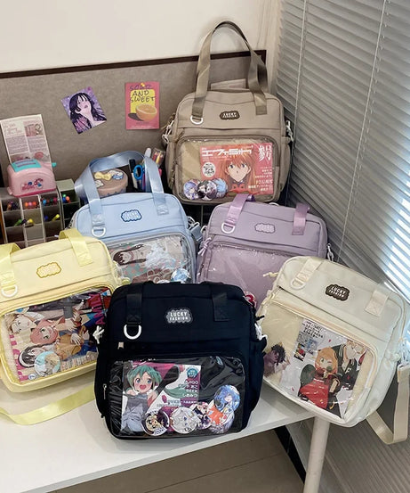 Multifunctional Shoulder Anime Spy × Family Crossbody Bag with Large Capacity for Students To Attend Classes and Tutoring Tote Bag for Girls