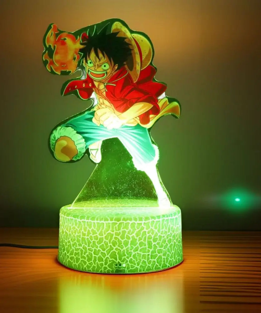 Actions Figure One Piece Luffy Zoro Anime Figures 3D Lamp PVC Action Collection Model Toys LED Night Light Kid Christmas Gift