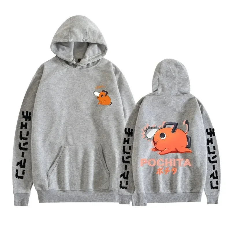 Chainsaw Man Pochita Graphic Pullover Hoodie – Anime Harajuku Streetwear 4