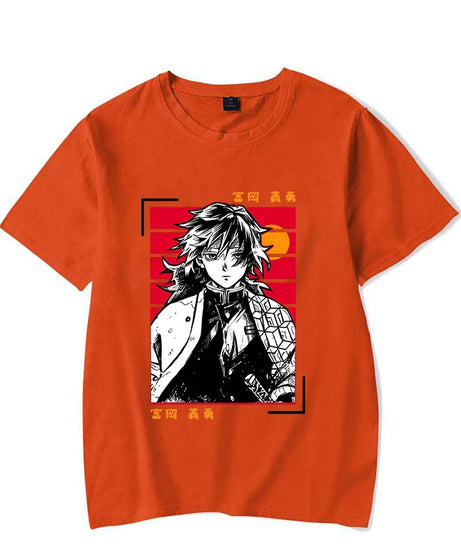 Hot Anime Tomioka Giyuu Printed T-shirts for Women Men Summer Tee Shirt Summer Casual Short Sleeve Round Neck Tops T-shirts