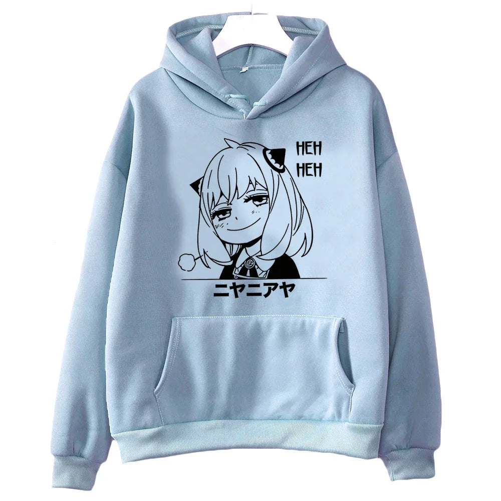 Spy x Family Anya Smug Manga Eyes Graphic Fleece Hoodie Korean Streetwear 6