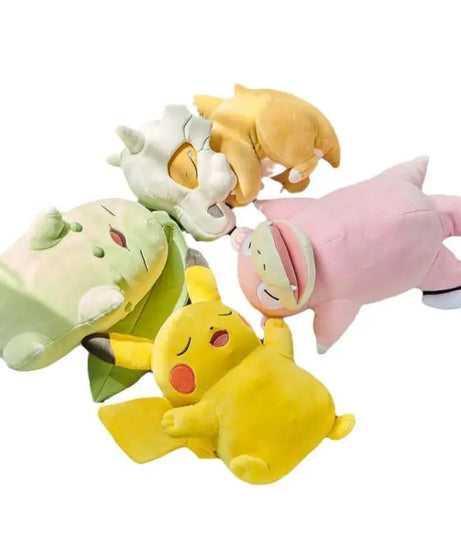Cute Pokemon Slowpoke Chikorita Cubone Sleep Plush Pillow Ornament Anime Plush Dolls Children Birthday