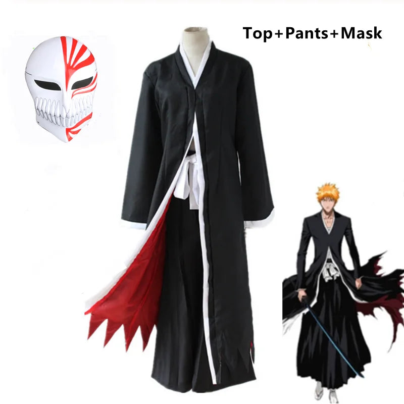 Bleach Ichigo Kurosaki Hollow Cosplay Costume – Mask, Tops & Pants Set 8