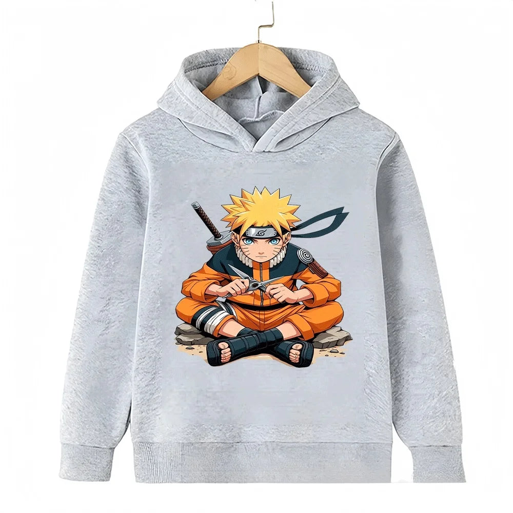 Anime Uzumaki Naruto Kids Printed Hoodie – Long Sleeve Pullover Sweatshirt for Boys & Girls 3