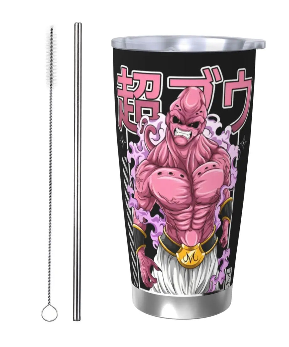 Son Goku & Vegeta DBZ Stainless Steel Tumbler – Double Wall Hot & Cold Cup with Straw