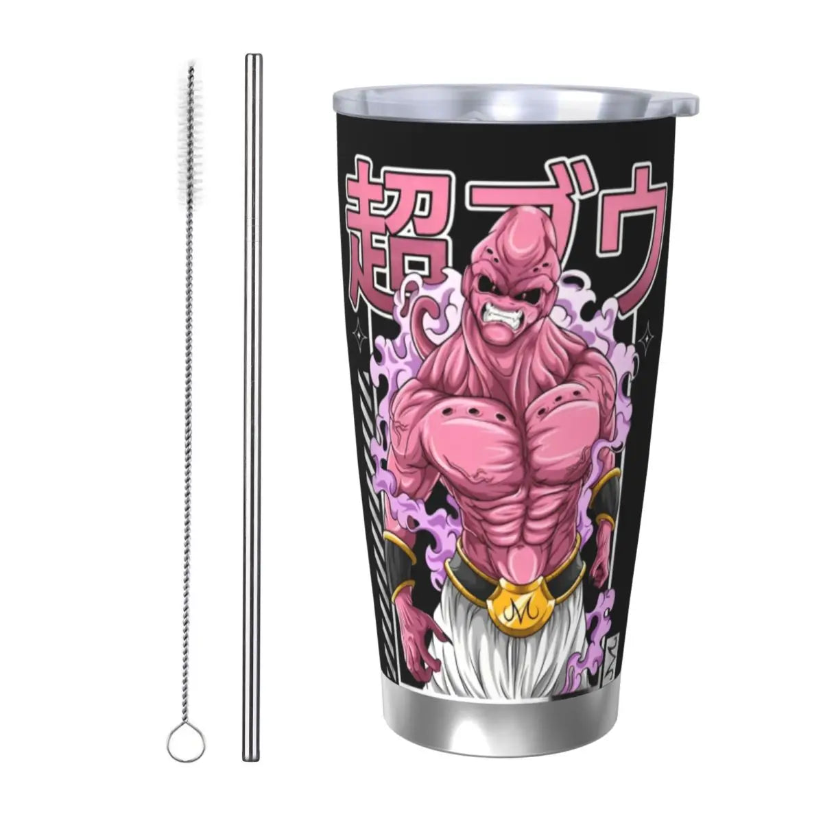 Son Goku & Vegeta DBZ Stainless Steel Tumbler – Double Wall Hot & Cold Cup with Straw